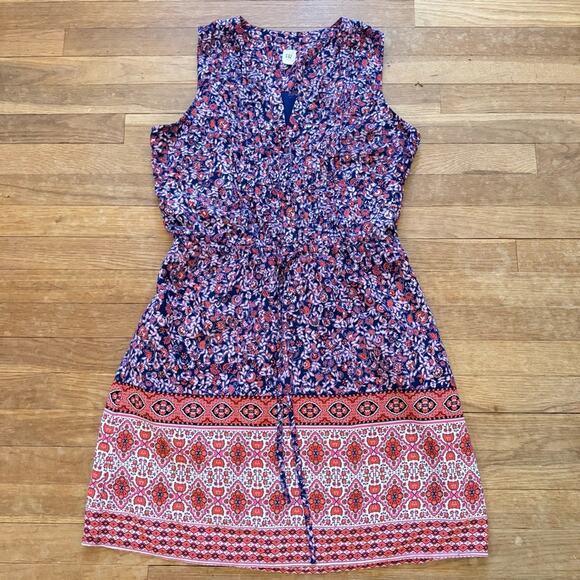 Gap navy blue orange sleeveless knee length a-line dress size medium M
 b33 - Picture 1 of 5